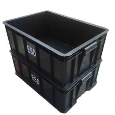 厂销厂促防静电周转箱塑料箱盖 黑色胶箱胶筐电子产品箱电子元品
